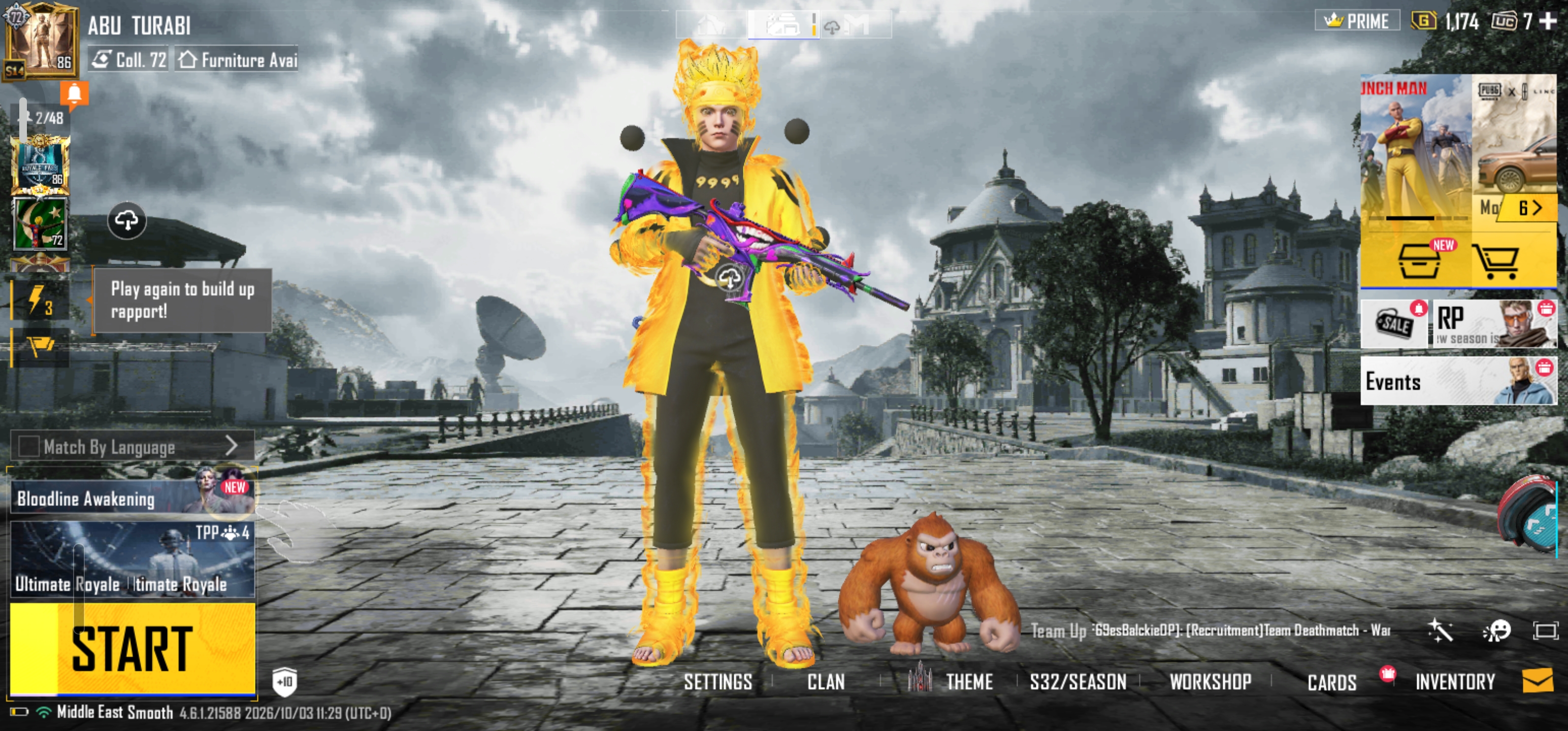 PUBG Mobile Level 86 • Glacier M416 • S7 Beard • Mythic Fashion