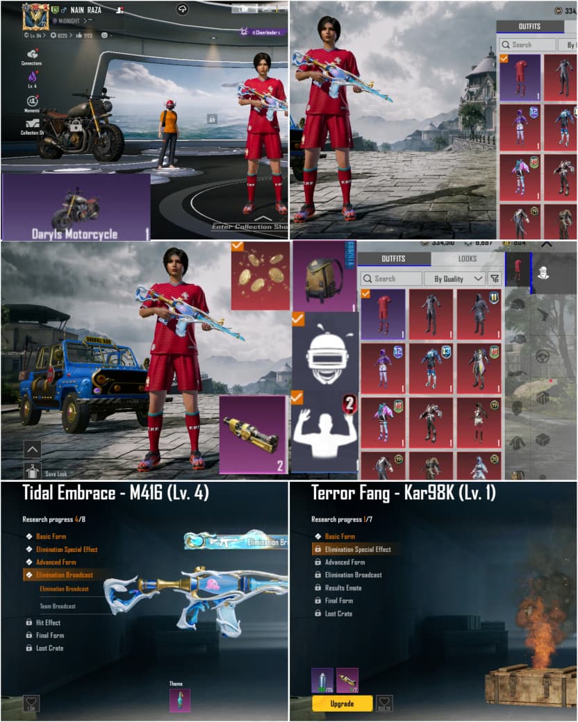 LEVEL 72 COLLECTION | 20X MYTHICS | M4 TIDAL (LVL 4) + GODZILLA KAR98K | S5 OG ACCOUNT & S8 LAUGH EMOTE