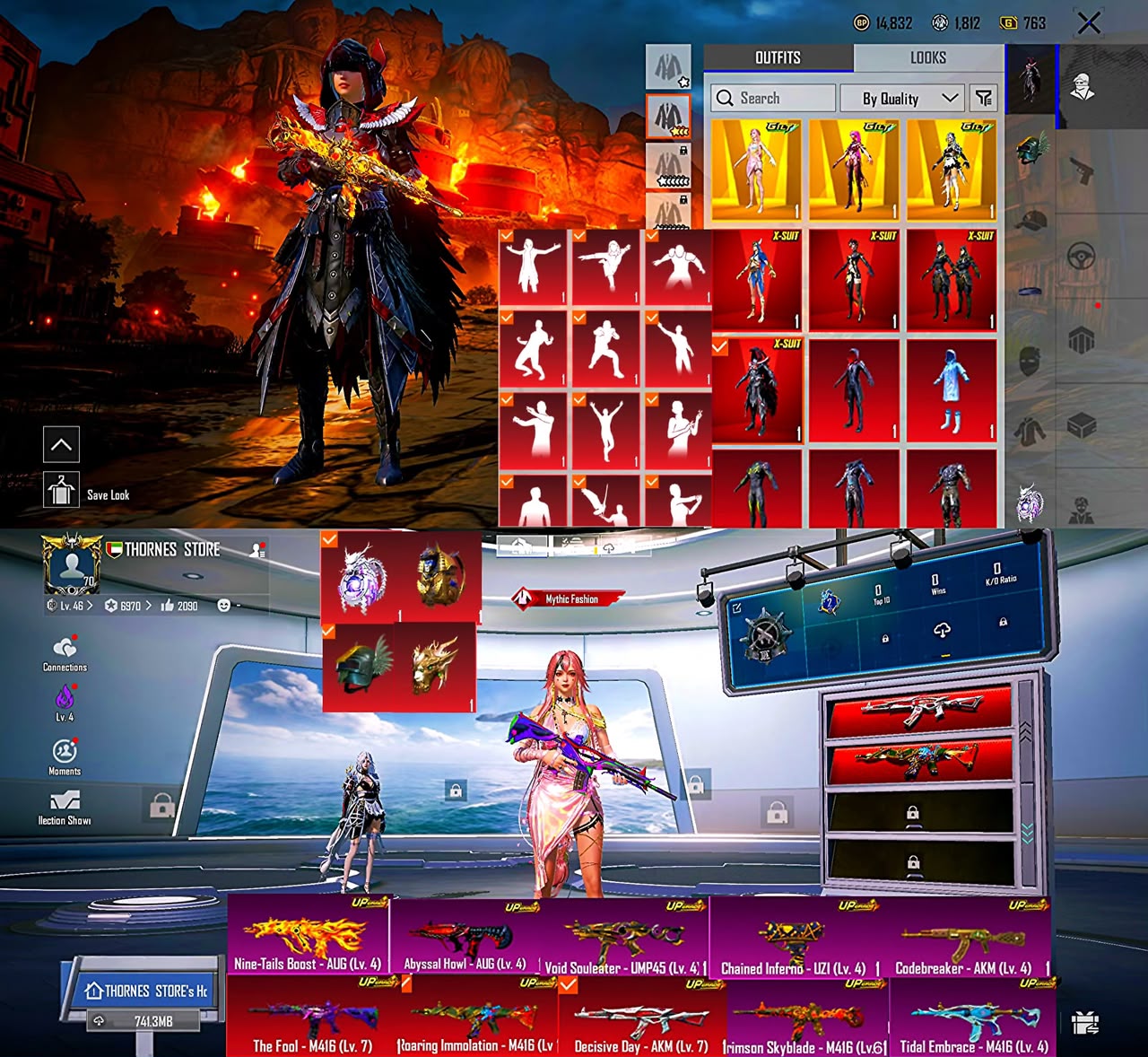 🔥 LEVEL 70 COLLECTION | 3X ULTIMATES | 60X LAB GUNS (3X MAX + 9 KILL MESSAGES) | 90X MYTHICS 🚗