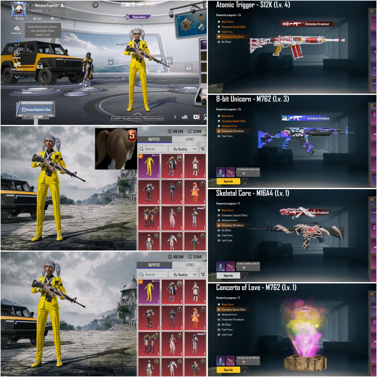 LEVEL 43 COLLECTION | 13X LAB GUNS (UMP MAX + S12K KILL MSG) | 25+ MYTHICS | S5 PONY HAIR