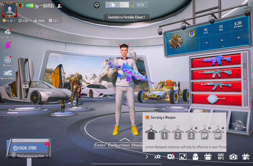 🔥 73.4 COLLECTION | 5X X-SUITS (5★ BLOOD RAVEN) | 3X MAX GUNS (DUAL M416 + AKM) & 9X KILL MESSAGES | DUAL SUPERCARS, S4 FACE 🔥